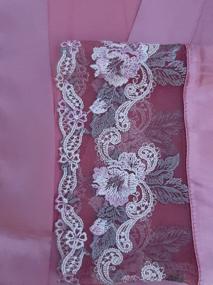 Chemise de nuit 3 pièces satin de soie