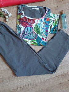 Pyjama fayfi fleuri grande taille  1313