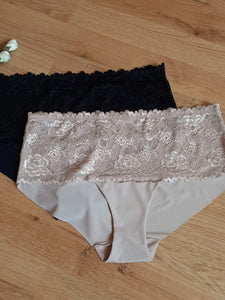Lot de 2 Cullot invisible taille haute dentelle