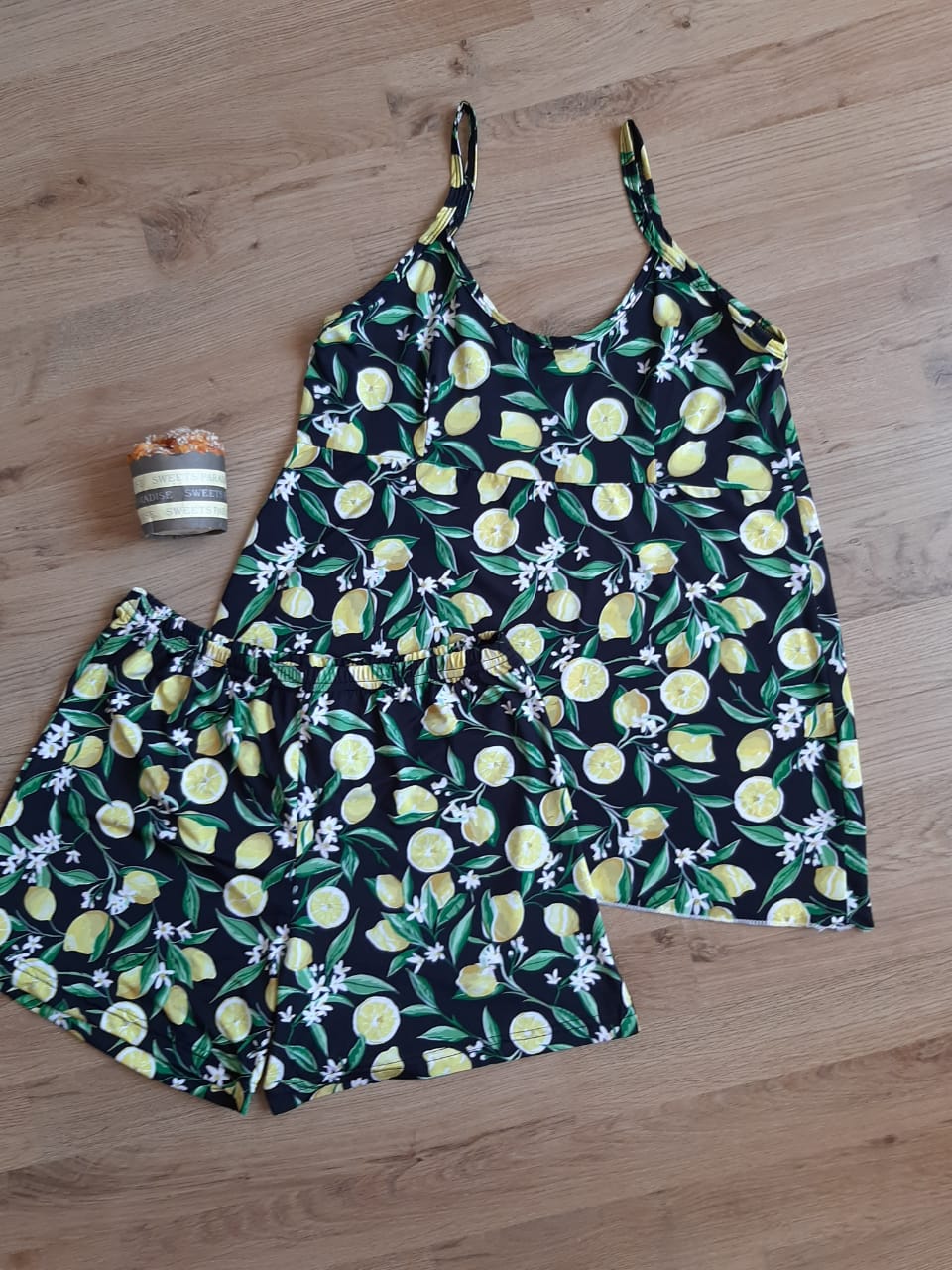 Pyjama short avec debardeur polyamide
