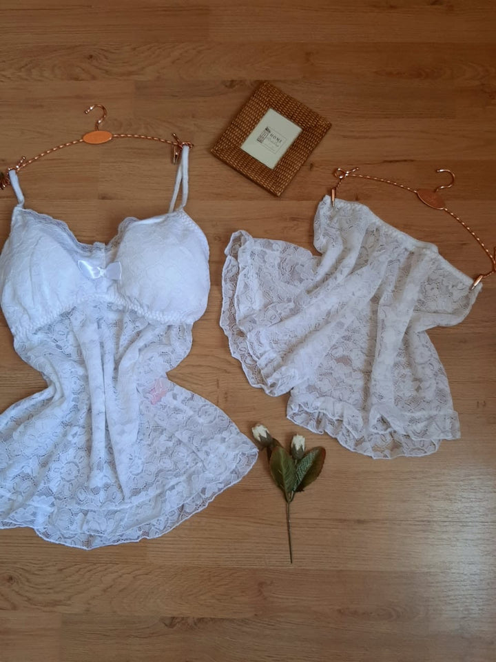 Chemise de nuit dentelle short 2418