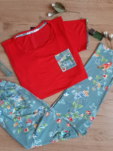 Pyjama fayfi fleuri grande taille 1212