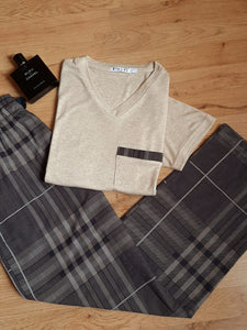 Pyjamas hommes demi manche coton 2424