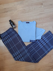 Pyjamas Hommes demi manches bleu flamant Coton