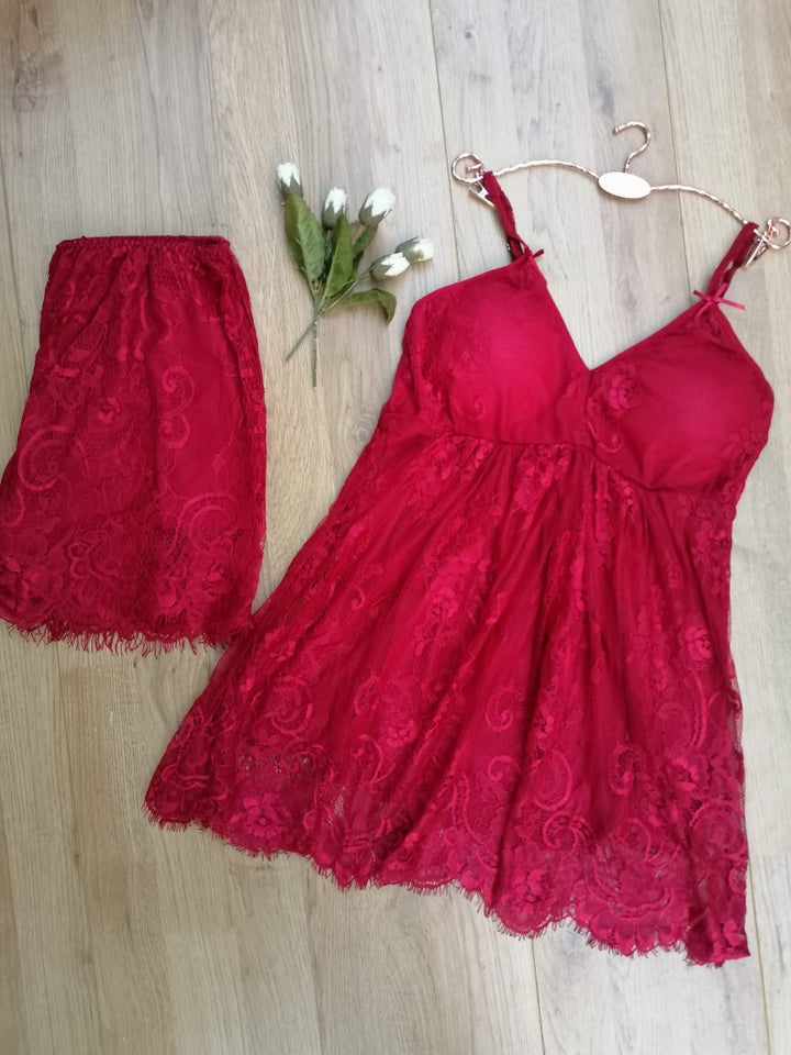Chemise de nuit dentelle 3 pièces 001