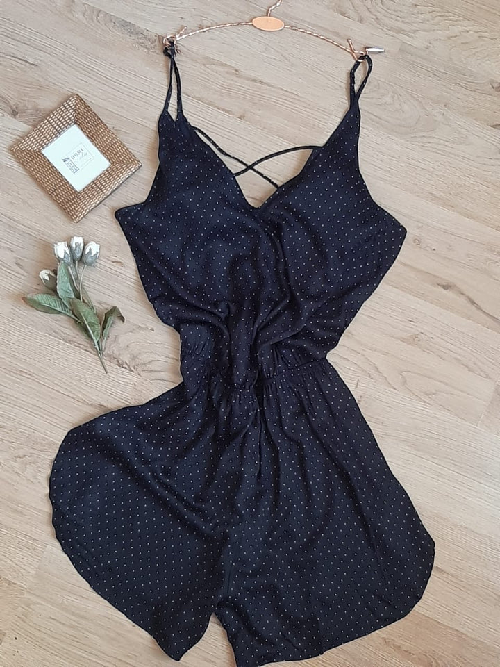 Combishort en viscose aspro couleur noir