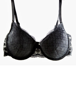 Soutien gorge rembourré dentelle noir 0012