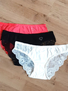 Lots de 3 slips en modale et dentelle