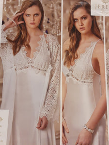 Chemise de nuit satin de soie et dentelle 6 pièces 010