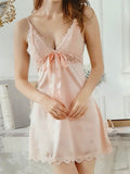 Nuisette satin de soie et dentelle 0021