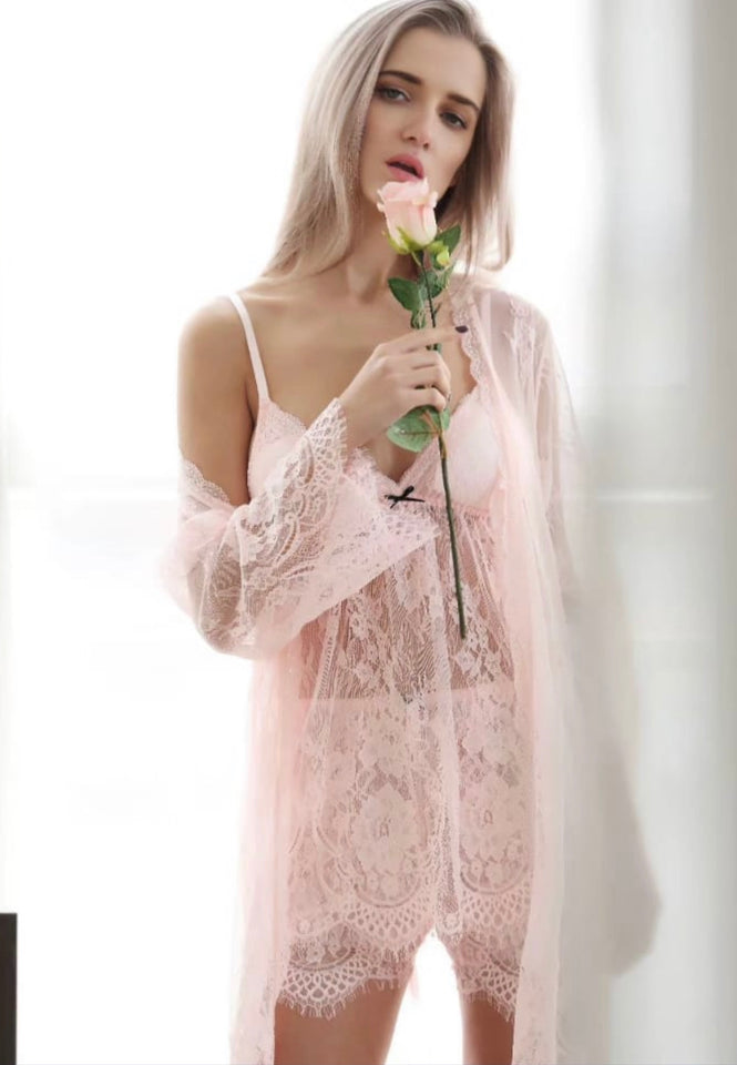 Chemise de nuit dentelle 3 pièces 001
