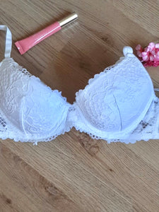 Soutien gorge rembourré dentelle blanc
