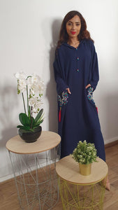 Djellaba Marocaine crêpe broderie 001