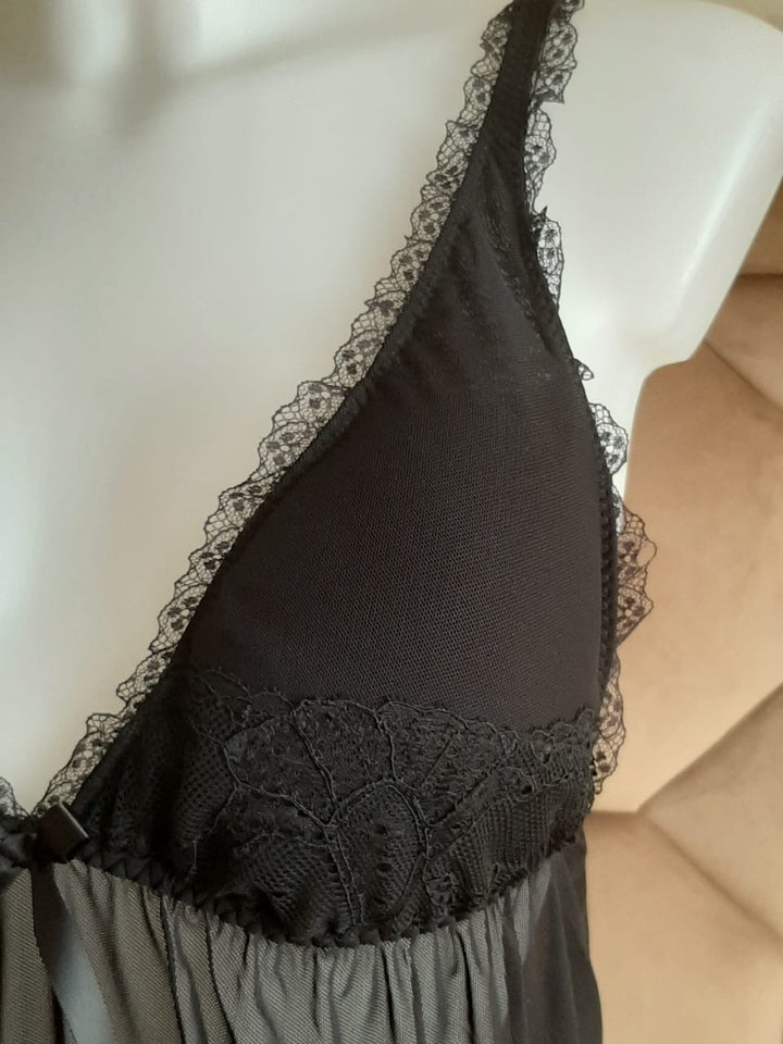 Nuisette 2 pièces en tulle et dentelle