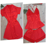 Chemise de nuit satin de soie 3 pièces 222
