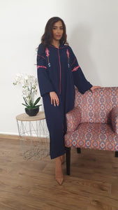 Djellaba Marocaine crêpe broderie