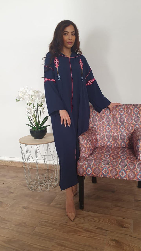 Djellaba Marocaine crêpe broderie