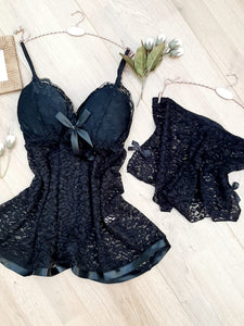 Nuisette short en dentelle