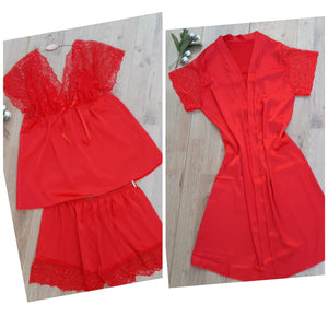 Chemise de nuit satin de soie 3 pièces 008