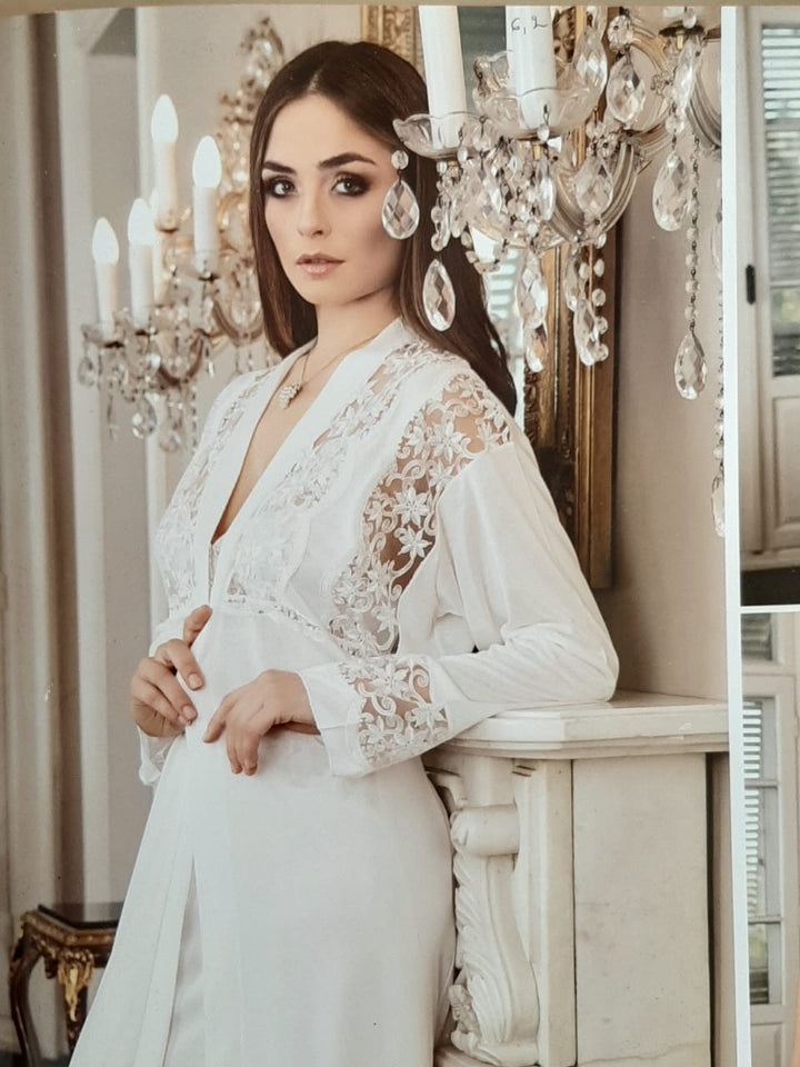 Chemise de nuit modale et dentelle 6 pièces