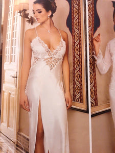 Chemise de nuit satin de soie et dentelle 6 pièces 001