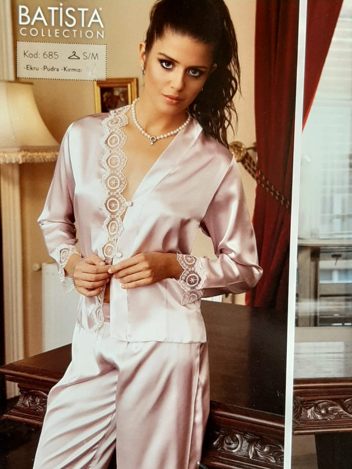 Chemise de nuit satin de soie et dentelle 6 pièces 003