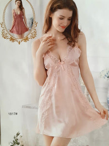 Nuisette satin de soie et dentelle 018