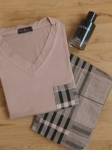 Pyjamas Hommes demi manches bleu flamant Coton