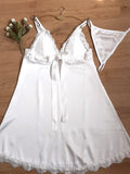 Nuisette satin de soie et dentelle 0021