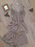Chemise de nuit avec short satin de soie 0022