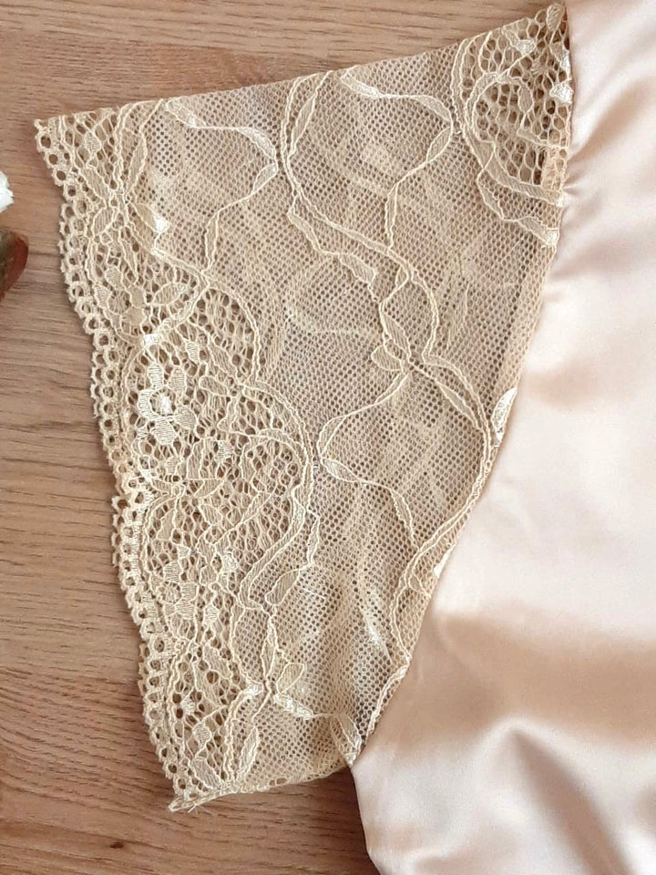 Chemise de nuit satin de soie 3 pièces 222