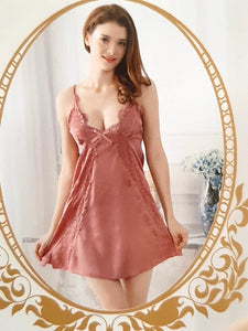Nuisette satin de soie et dentelle 018