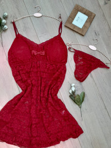 Nuisette dentelle avec string