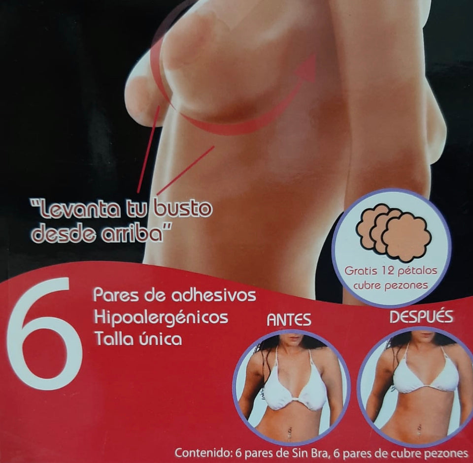 Lot de 6 soutiens-gorge invisible remonte seins 12 cache mamelon