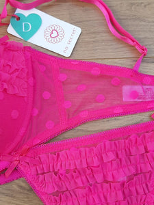 Ensemble rembourré balconnet couleur rose fuchsia