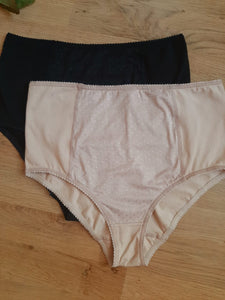 Lot de 2 culottes ventre plat taille Haute noir et beige