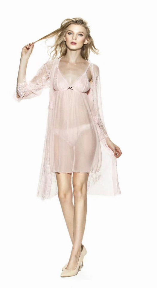 Chemise de nuit dentelle 3 pièces