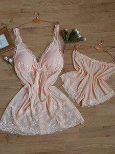 Nuisette short tulle et dentelle