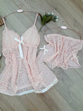 Nuisette short en dentelle