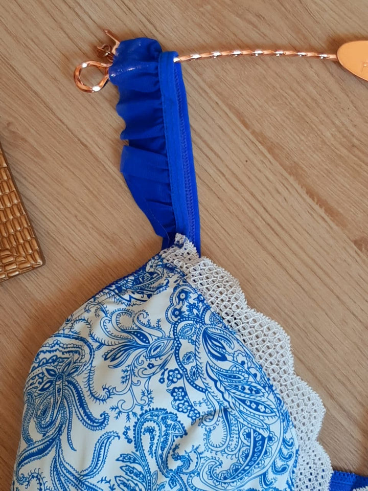 Nuisette en tulle et polyamide couleur bleu