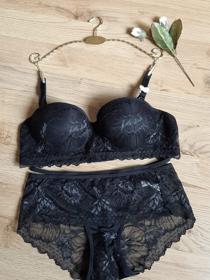 Ensemble rembourré dentelle push up