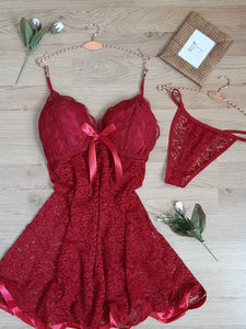 Nuisette dentelle avec string. 001