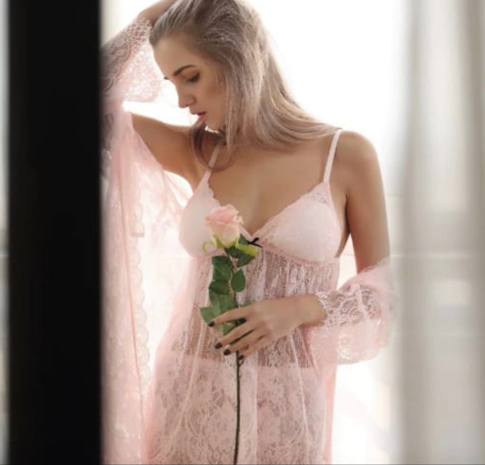 Chemise de nuit dentelle 3 pièces 001