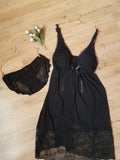 Nuisette 2 pièces en tulle et dentelle