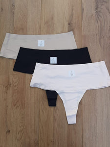 Lot de 3 strings invisibles en microfibre taille haute