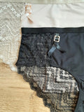 Lot de 2 culottes en dentelle couleur Noir et chair