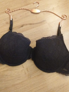 Soutien gorge rembourré dentelle noir 0012